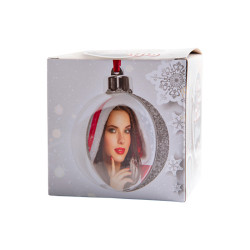 Bola de Natal 7,5cm Prateada personalizável