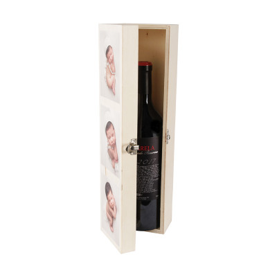 Caixa vela/garrafa em madeira personalizada