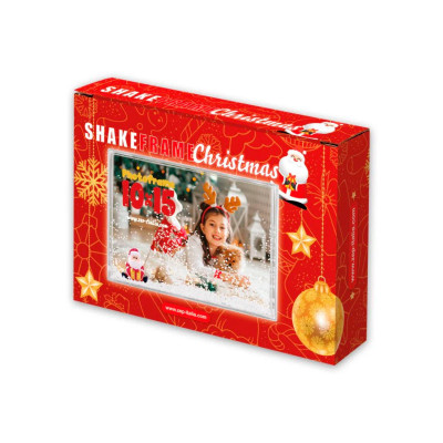 Moldura com neve e Pai Natal personalizável