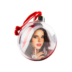 Bola de Natal 10cm Vermelha Personalizável